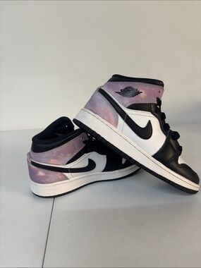 Jordan Mid Sneaker — Black with Lavender Accents